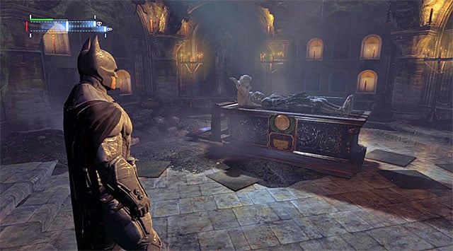 The crypt with the eighth plaque - Cyrus Pinkneys Plaques | Enigma Datapacks - Enigma Datapacks - Batman: Arkham Origins Game Guide