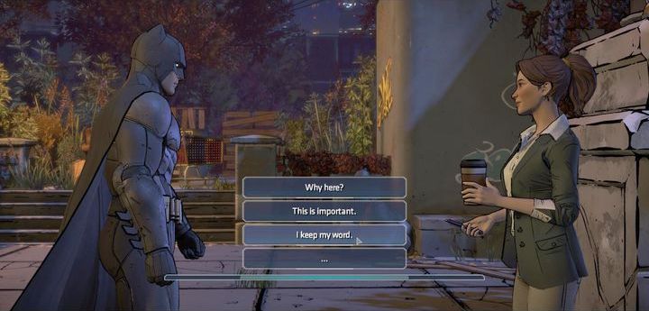 After a short conversation with Harvey and Alfred, you will have to schedule a meeting with a reporter, and then head over there - Chapter 5 - Third Wheel | Walkthrough - Episode 3: New World Order - Batman: The Telltale Games Series Game Guide