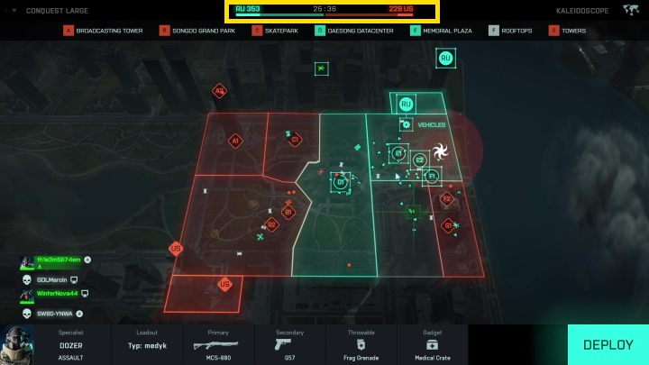 The second factor affecting the rate of ticket loss is the number of sectors the team has - Battlefield 2042: Tickets - how do they work? - FAQ - Battlefield 2042 Guide