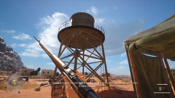 The first thing you must do at the start of the mission is eliminating the sniper on the water tower on the right side - Nothing is Written | Walkthrough - Walkthrough - Battlefield 1 Game Guide