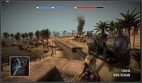 Left image - southern corner of the building - Oasis - Maps analyses - Battlefield: Bad Company - Game Guide and Walkthrough