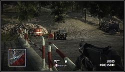 The first crate is located next to XM8C sub-machine gun, next to the hill with the antenna on top - Crossing Over - Gold crates - Battlefield: Bad Company - Game Guide and Walkthrough