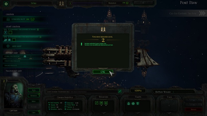 A special prompt will inform you of the possibility of buying a new slot. - Basic information - Shipyard - Battlefleet Gothic: Armada - Game Guide and Walkthrough