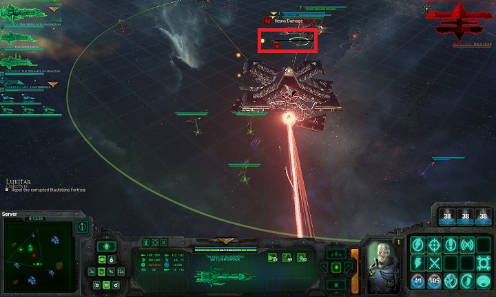 In spite of its spectacular size and it firepower, the fortress is not too much of a challenge for the allied forces - Chapter IV - 12th Black Crusade - Campaign - Battlefleet Gothic: Armada - Game Guide and Walkthrough