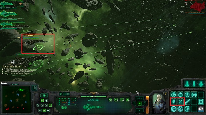 The transmitter will be placed on one of your ships - Chapter IV - 12th Black Crusade - Campaign - Battlefleet Gothic: Armada - Game Guide and Walkthrough