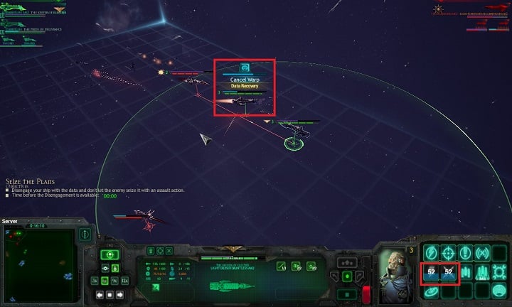 To complete the mission, you have to steal data and escape from the battlefield - Chapter I - The Hand of Darkness - Campaign - Battlefleet Gothic: Armada - Game Guide and Walkthrough