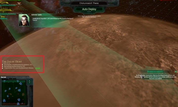 The above screenshot presents mission objectives - Chapter II - The Eye of Night - Campaign - Battlefleet Gothic: Armada - Game Guide and Walkthrough