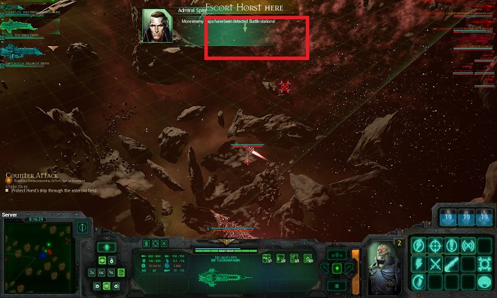 Zones that the ship has to reach will be encircled on the map and they will be provided with descriptions - Chapter II - The Eye of Night - Campaign - Battlefleet Gothic: Armada - Game Guide and Walkthrough