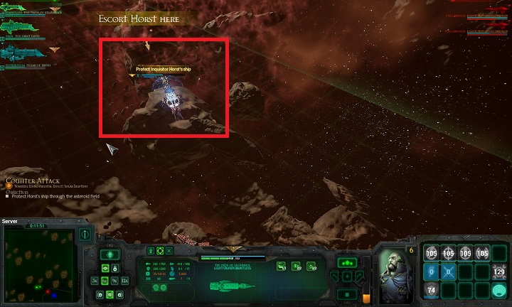 After you reach the last point, the Inquisition ship will stop and will start to load warp jump - Chapter II - The Eye of Night - Campaign - Battlefleet Gothic: Armada - Game Guide and Walkthrough