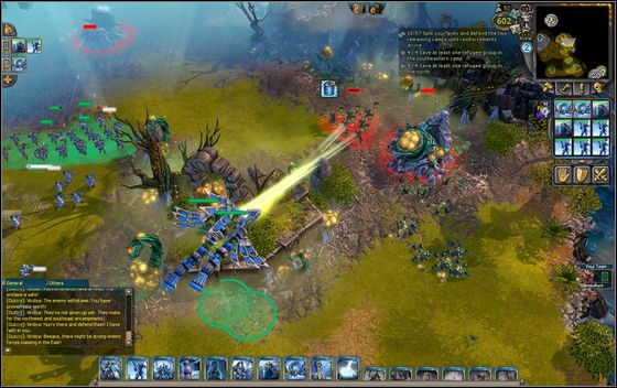 Build two Power Wells and a third Monument with a Frost Orb in the destroyed Twilight lair - Example scenarios - Siege of Hope - part 2 - Example scenarios - BattleForge - Game Guide and Walkthrough