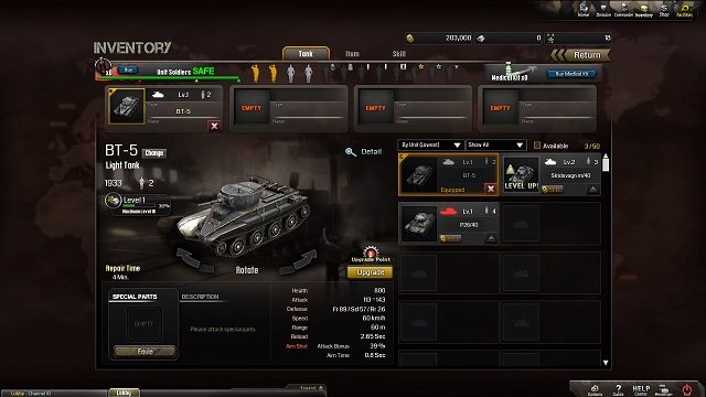 You can get lost in the amount of information. - Tank development, inventory and skills - Players profile and its development - Battleline: Steel Warfare - Game Guide and Walkthrough