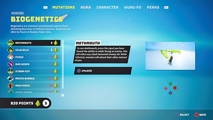 You can use your Bio Points to unlock special powers called Biogenetics - Biomutant: Bio Points, Psi Points - how to get them? - Character & equipment - Biomutant Guide