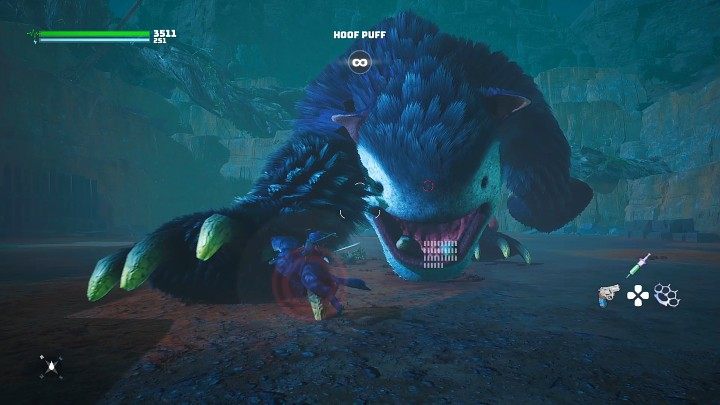 When Hoof Puff starts charging at you, be prepared to dodge at the right moment - Biomutant: The Northeastern Worldeater - walkthrough - Main quests - Biomutant Guide