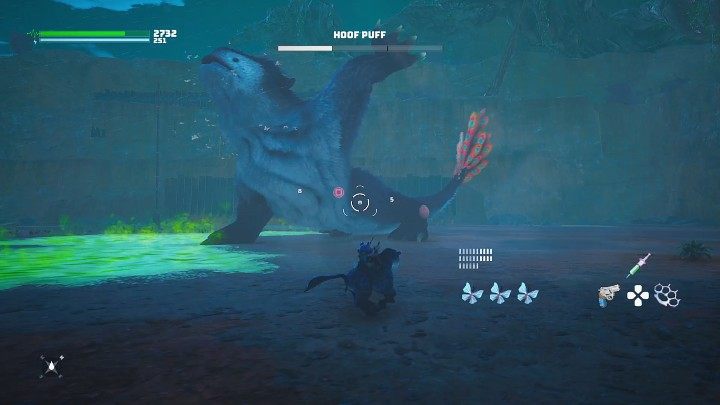 The third phase of the boss fight with Hoof Puff looks just like the previous one - distract the boss, knock him down and try to the most damage in the shortest time possible - Biomutant: The Northeastern Worldeater - walkthrough - Main quests - Biomutant Guide