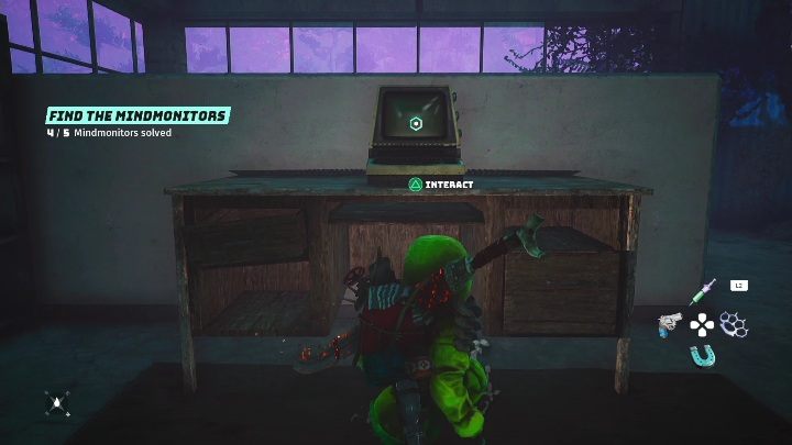 Mindmonitor is located inside a building in the middle of a radioactive area - Biomutant: Mapping out the Mindmonitor - walkthrough - NPC quests - Biomutant Guide