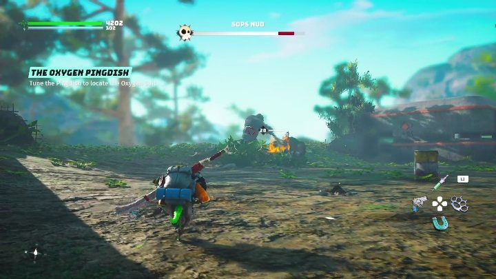 You can find a satellite to check the signal at Pingdish 11H - Biomutant: The Oxygen Pingdish - walkthrough - Pingdishes - Biomutant Guide