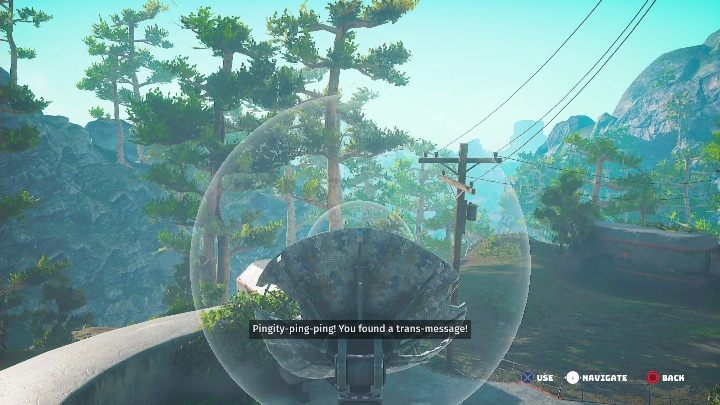 Once you gain access to the satellite, direct it towards the tower hidden behind the tall trees - Biomutant: The Oxygen Pingdish - walkthrough - Pingdishes - Biomutant Guide
