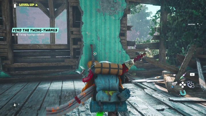 You will find the guitar in a wooden house, in a room with a collapsed tree - Biomutant: Find the Twing-Twangs - walkthrough - Exploration - Biomutant Guide