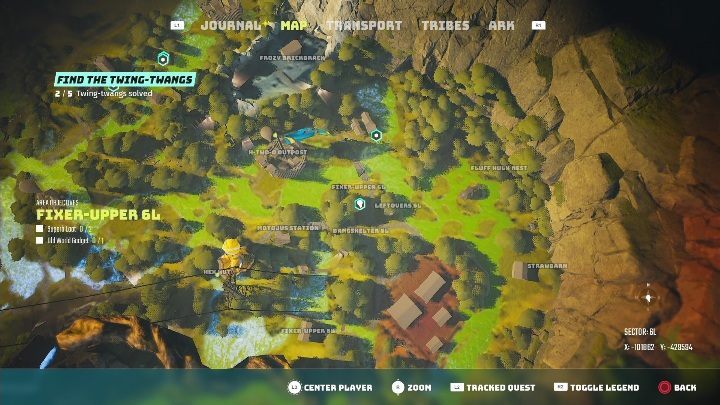 Location: Fixer-Upper 6L - Biomutant: Find the Twing-Twangs - walkthrough - Exploration - Biomutant Guide