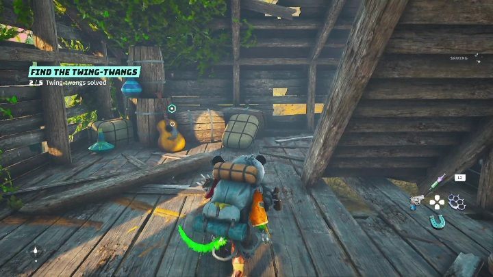 You'll find the guitar in the wooden house, right by the stairs - Biomutant: Find the Twing-Twangs - walkthrough - Exploration - Biomutant Guide