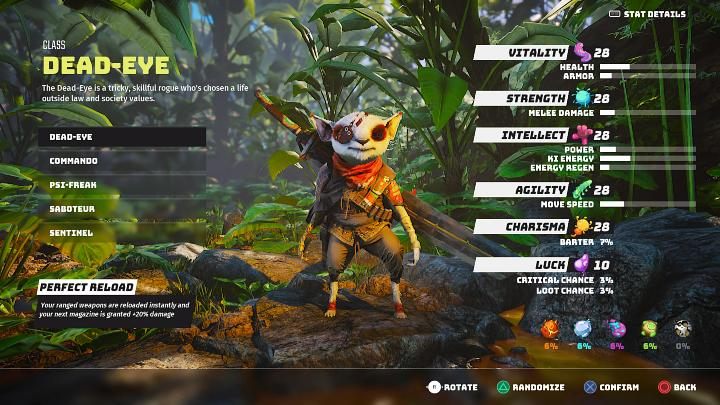 Dead-Eye is one of the classes available in Biomutant and is a great choice for anyone who wants to focus on using ranged weapons and having melee weapons as secondary - Biomutant: Best character class - which one? - Character & equipment - Biomutant Guide