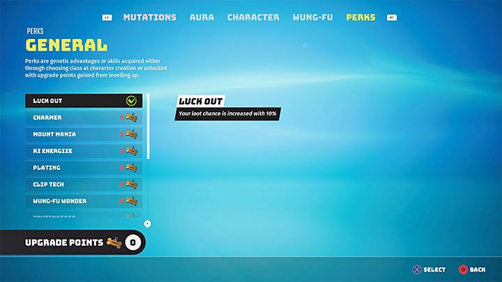The recommended general perks described below require different numbers of Upgrade Points to unlock them - Biomutant: Perks - which are the best? - FAQ - Biomutant Guide