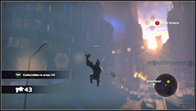 Keep going straight until you get to a relatively large crater - Act 1 - Chapter 1 - Ascension City Downtown II - Act 1 - Chapter 1 - Bionic Commando - Game Guide and Walkthrough