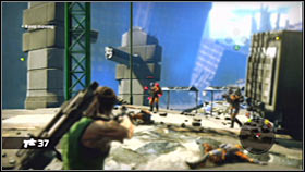 You'll now have to reach a new tunnel located in front of you and this can only be done using the previously disabled mines - Act 1 - Chapter 2 - Ascension City Downtown V - Act 1 - Chapter 2 - Bionic Commando - Game Guide and Walkthrough