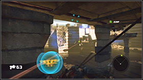 Start heading towards the last sniper and make a few jumps along the way, so you'll remain on the destroyed bridge - Act 1 - Chapter 2 - Ascension City Downtown VI - Act 1 - Chapter 2 - Bionic Commando - Game Guide and Walkthrough