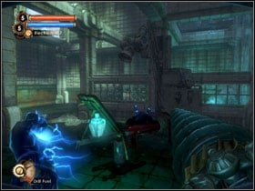 Go through the hole in the wall and take care of the turret - BioShock 2: Fontaine Futuristics - walkthrough - Walkthrough - Bioshock 2 Game Guide & Walkthrough