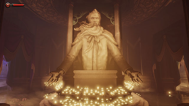 There are smaller chapels on both sides of Father Comstocks bust - Find a way to the city | Chapter 2 - Welcome Center - Chapter 2 - Welcome Center - BioShock Infinite Guide