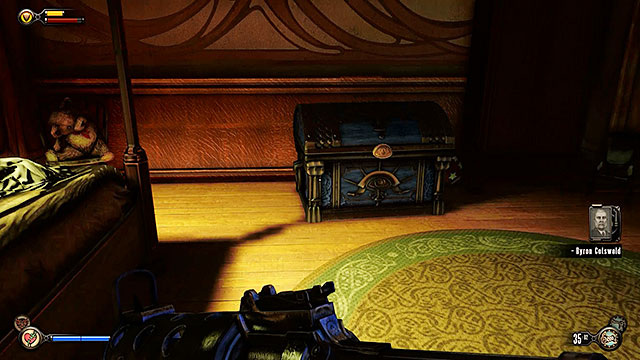 While exploring the Lansdowne Residence youll find a locked chest in one of the bedrooms - Side mission: Find the key that fits the lock | Chapter 4 - Comstock Center Rooftops - Chapter 4 - Comstock Center Rooftops - BioShock Infinite Guide