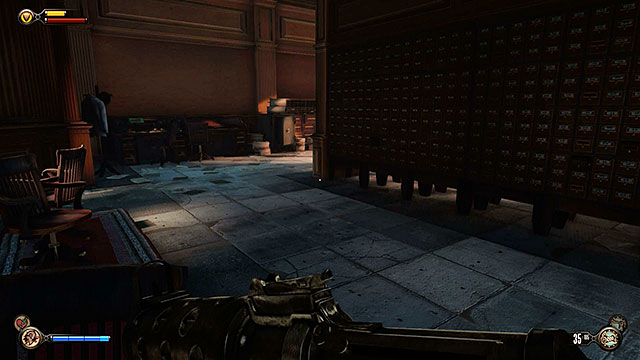 The room to your left on the other hand contains a safe with a lot of coins found around it - Find a gondola to Monument Island | Chapter 5 - Monument Island Gateway - Chapter 5 - Monument Island Gateway - BioShock Infinite Guide