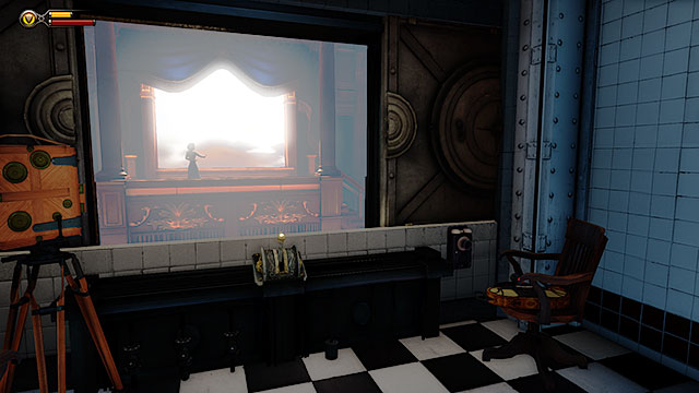 Specimen Observation Room #4 has yet another two-way mirror, however youll also find a collectible here - Voxophone #16: The Source of Her Power - Rosalind Lutece - Find the girl | Chapter 6 - Monument Tower - Chapter 6 - Monument Tower - BioShock Infinite Guide