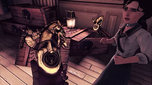 Soon after leaving the main hall of the pavilion you will find two bottles of a new vigor - Bucking Bronco - Find Shock Jockey at the Hall of Heroes | Chapter 8 - Soldiers Field - Chapter 8 - Soldiers Field - BioShock Infinite Guide