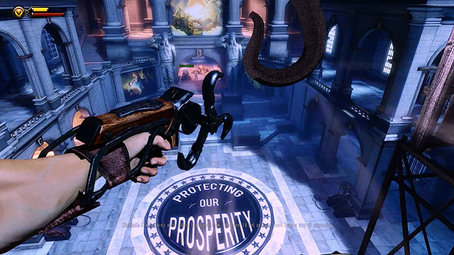 Once youve arrived at the courtyard youll find a locked gate and only Elizabeth will be able to squeeze through a small opening - Find Slate past the First Ladys memorial | Chapter 10 - Inside the Hall of Heroes - Chapter 10 - Inside the Hall of Heroes - BioShock Infinite Guide