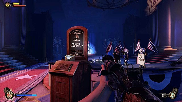 Theres a Vantage Point #21 in the middle of this room - Find Slate past the First Ladys memorial | Chapter 10 - Inside the Hall of Heroes - Chapter 10 - Inside the Hall of Heroes - BioShock Infinite Guide