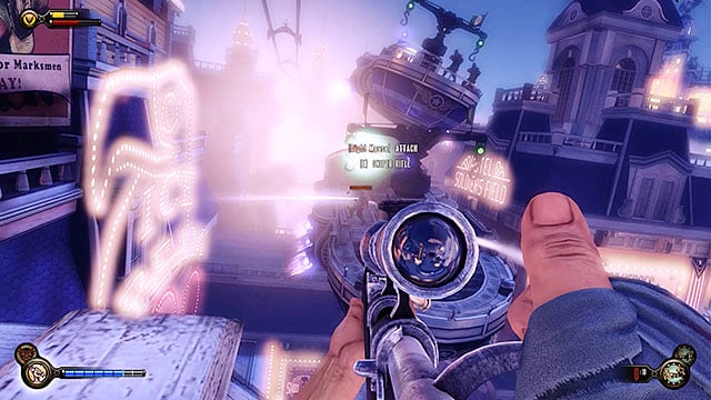 Get ready for a new battle, because while youre waiting for the gondola to show up police barges will start arriving at the promenade - Return to Soldiers Field and power up the gondola | Chapter 12 - Return to Hall of Heroes - Chapter 12 - Return to Hall of Heroes - BioShock Infinite Guide