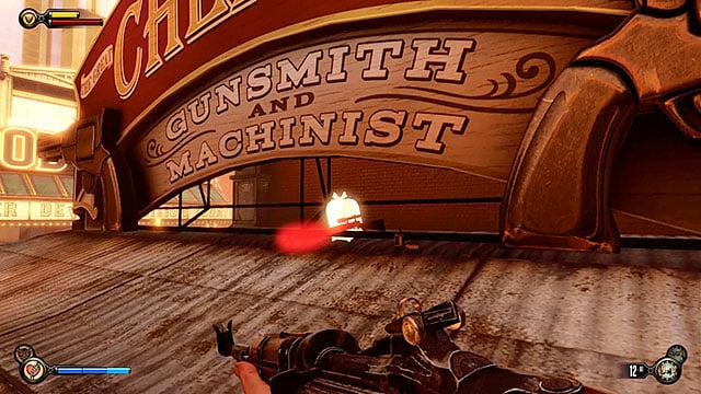 Climb on the roof of the Chen Lins store - Find the gunsmith Chen Lin | Chapter 17 - Plaza of Zeal - Chapter 17 - Plaza of Zeal - BioShock Infinite Guide