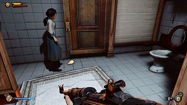 After youve passed the interview proceed to the toilets located opposite the stage - Go to The Good Time Club and rescue Chen Lin | Chapter 18 - The Good Time Club - Chapter 18 - The Good Time Club - BioShock Infinite Guide