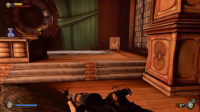 There is a safe near a large clock behind the desk and it can be opened by using 3 lockpicks - Go to The Good Time Club and rescue Chen Lin | Chapter 18 - The Good Time Club - Chapter 18 - The Good Time Club - BioShock Infinite Guide