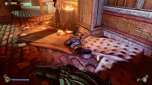 Walk past the local preacher after arriving in Shantytown and turn left - Find Shantytowns police impound | Chapter 21 - Shantytown - Chapter 21 - Shantytown - BioShock Infinite Guide