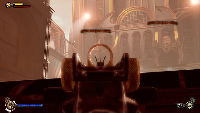 Before youll be able to enter the police impound youre going to have to defeat a small group of policemen - Destroy the defense turrets | Chapter 21 - Shantytown - Chapter 21 - Shantytown - BioShock Infinite Guide