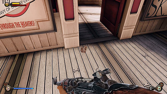 Approach the opened cabin of the gondola and find a new lockpick near the door - Go to Comstock house part 1 | Chapter 28 - Emporia - Chapter 28 - Emporia - BioShock Infinite Guide