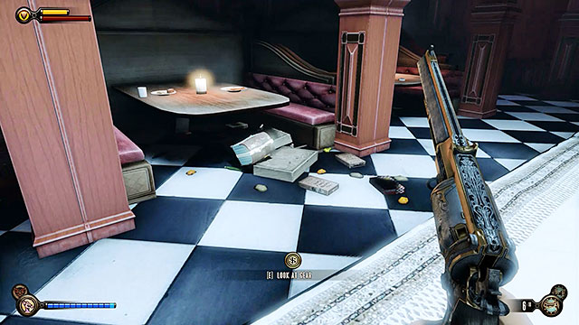 Take some to examine the bars tables - Go to Comstock house part 2 | Chapter 29 - Port Prosperity - Chapter 29 - Port Prosperity - BioShock Infinite Guide