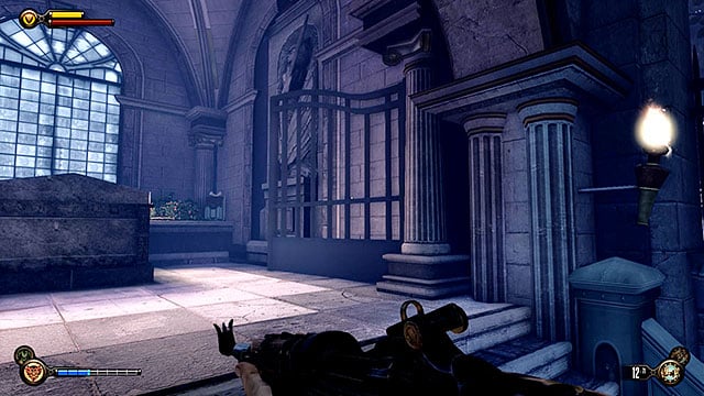 Approach Lady Comstocks crypt and find a smaller unnamed tomb to the right - Find the crypt of Lady Comstock | Chapter 30 - Downtown Emporia - Chapter 30 - Downtown Emporia - BioShock Infinite Guide