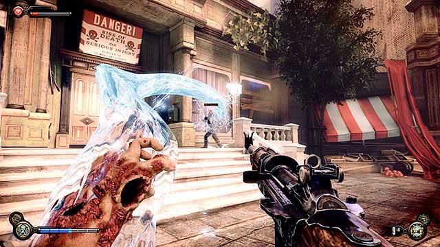 The entrance to the laboratory is being guarded by several revolutionists - Find the three tears | Chapter 31 - Memorial Gardens - Chapter 31 - Memorial Gardens - BioShock Infinite Guide