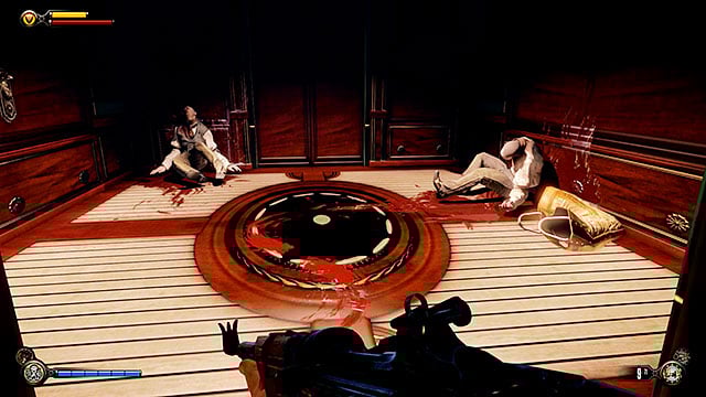 Dont bother examining three kinetoscopes located in the atrium, because this is the same set as the one located at the beginning of the game in the Blue Ribbon Restaurant - Find the next tear | Chapter 31 - Memorial Gardens - Chapter 31 - Memorial Gardens - BioShock Infinite Guide