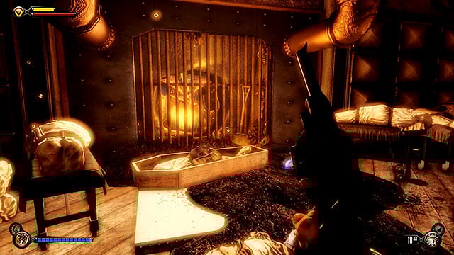 You should now proceed to a room located to the right of the elevator (Where We Weep) - Go to wardens office | Chapter 33 - The Atrium - Chapter 33 - The Atrium - BioShock Infinite Guide