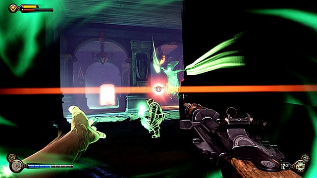 The hallway on the first floor holds two additional turrets and a group of guards from the corridor youve ignored before - Turn off the machines | Chapter 35 - Operating Theatre - Chapter 35 - Operating Theatre - BioShock Infinite Guide